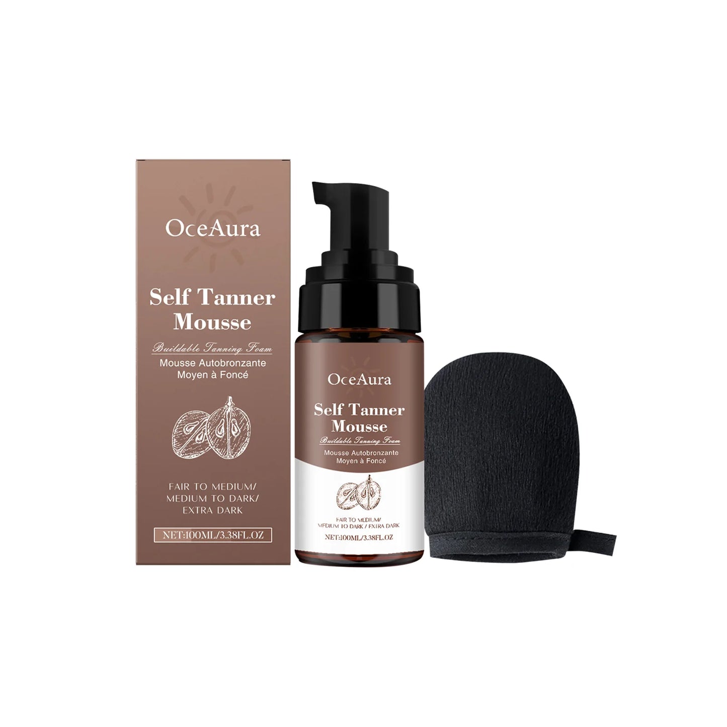 Self Tanner Mousse Accelerates Sun Tanning Deep Bronze Glow Skin Enhance Melanin Non Greasy Moisturizing Body Tanning Mousse